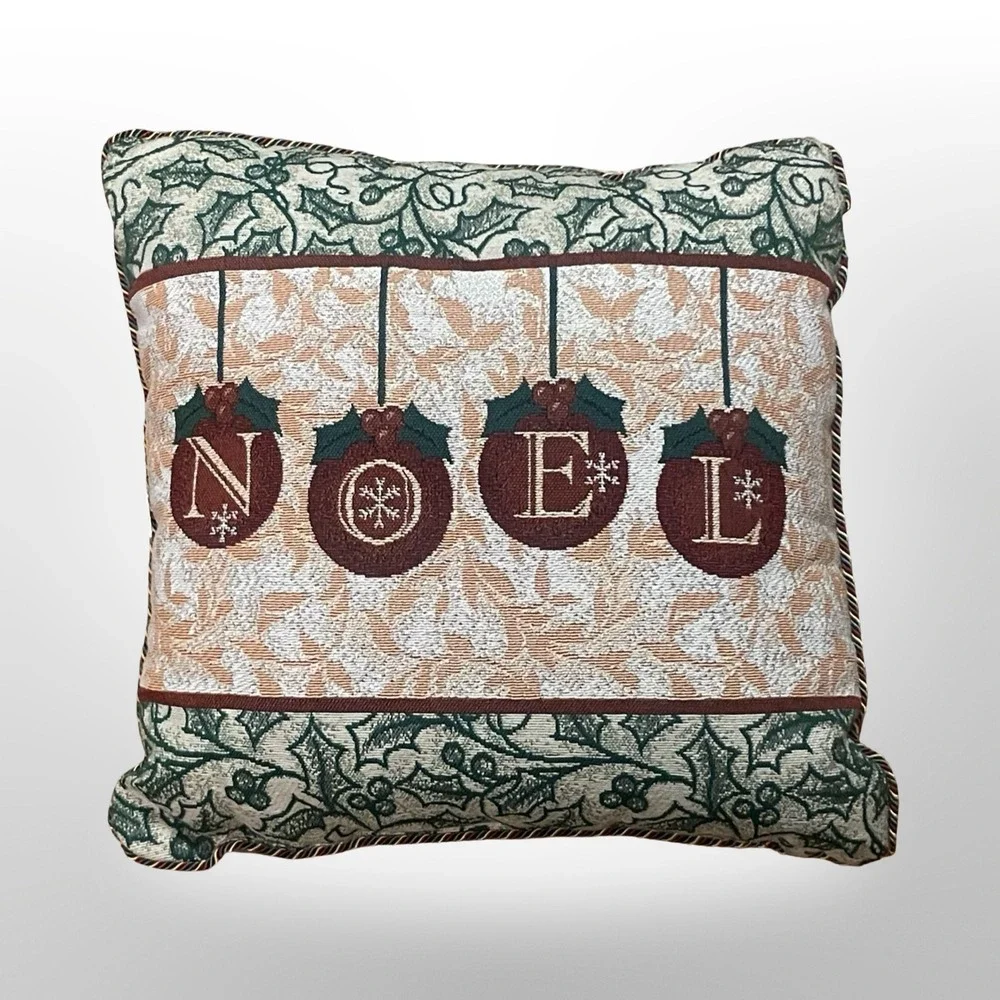 Christmas Noel tapestry Pillow Decorative Holiday Ornaments Rustic Farmhouse‎